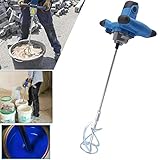 2600W Rührwerk Farb-Mörtelrührer 1500U/min Ø 120mm 6-Gang-Getriebe M14 Mischer Betonrührer Rührer Rührgerät Mörtel Betonrührer für Farbe,Putz & Estrich,Mörtelrührer