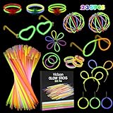 Vicloon Knicklichter,235 Stück knicklichter Party Set,knicklichter mit verbinder,Brillen, Ohrringe, viel Zubehör,Glow Sticks Party Pack für Hochzeiten Geburtstage Festivals Party…