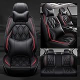 Universal-Leder-Autositzbezüge für Audi A4 B7 Avant/A4 B8/A4 B8 S/A4 B8 Sport/A4 B8 Tuning Luxury Schwarz Rot