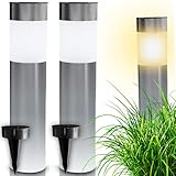 Retoo LED AußenWegelampe, Wegeleuchte Edelstahl IP44 – Gartenlampe mit E27 Fassung 230V, Standleuchte Stehend für Draußen, Wetterfeste Aussenleuchte Gartenleuchte Outdoor Wegbeleuchtung