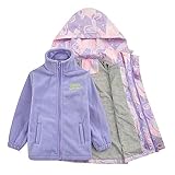 Mädchen Jungen 2 in 1 Winddichte Jacke Mit Abnehmbarer Fleece Kapuzenjacke Unisex Baby Winter Thermische Mantel Für Mädchen Wasserdichter Außenstoff Und Weiches Futter Warm Parka (Purple, 6-7 Years)