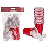 BLUECHOLON Beer Pong Set, Komplettset mit 15 Bällen und 22 Bechern à 550 ml, wiederverwendbar.