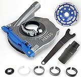 HERZO Absaughaube Set für Winkelschleifer inklusive 125mm DiamantSchleiftopf - robuste Aluminiumkonstruktion, hochwertiger Diamantschleiftopf 125mm