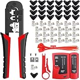 Mayline RJ45 Werkzeuge Kit Netzwerk Crimping Tool für Kabel CAT5 CAT6 CAT7 Netzwerk Crimpzange Crimpzange modulare Fernbedienung Netzwerkkabelzange für Netzwerkkabel (rot)