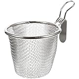 Holibanna Nudelkorb Siebslöffel mit Hängefunktion zum Abseihen von Nudeln Spaghetti Ramen und Küchensieb für Hot Pot und Nudelgerichte