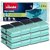 Vileda ProClean Hochschaum-Scheuerschwamm mit natürlichen Enzymen, Spülschwamm, 24er-Pack, hohe Saugkraft, ergonomisches Design