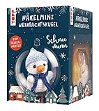 TOPP Häkelmini-Weihnachtskugel Häkelset Schneemann: Anleitung, Garn (100% Baumwolle) in 5 Farben, Häkelnadel (1,5 mm), Kunststoffkugel (7 cm), Füllwatte, Perlen, Glöckchen, White