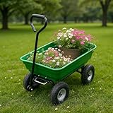 Virimolo Schubkarre Mit 4 Räder, Sackkarre 272KG, Groß Schubkarre, Bollerwagen Dumper, Kippwagen Für Haus Und Hof, Gartenwagen, Transportwagen