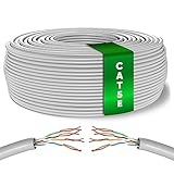 Mr. Tronic 25m Ethernet Netzwerkkabel Cat 5E, LAN Netzwerkkabel Für Schnelle & Zuverlässige Internet, AWG24 Massenkabel Cat 5E | Bulk Kabel 1 Gbps, 100 MHz, UTP CCA (25 Meter, Grau)