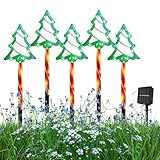 Dayysiuy Solarlichterkette Außen | Solare Christbaumbeleuchtung Als Weihnachtsdekoration | 5er Set Deko Für Gartenfiguren Landschaftsparty Winter Innenhof Weg Beleuchtung