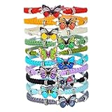 UICCVOKK10 Stück Freundschaftsarmbänder,Armbänder Kinder mit Schmetterling Anhänger, Einstellbare Geflochten Armbänder Mädchen, Kindergeburtstag Gastgeschenke für mädchen geschenke