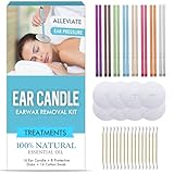 Ohrenkerzen, Ohrenschmalz Entferner, Ear Wax Removal, Organische Materialien Ohrenschmalz, 16 Hohlkegelförmige Ohrkerzen, 8 Schutzscheiben, Reinigt den Gehörgang.