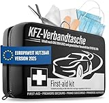 HELDENWERK KFZ Verbandstasche nach aktueller Norm 2025 - Europaweit Nutzbar - Erste Hilfe Set Auto Verbandskasten DIN 13164:2022 (StVO konform)