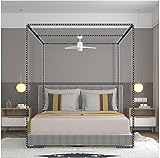Generisch Verstellbarer Bettrahmen aus Edelstahl mit 4 Eck-Himmelstangen – modernes, Elegantes Schlafzimmerdekor, stilvolles Wohndesign und Unterstützung für Himmelbetten