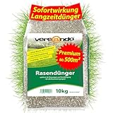 versando 10kg Rasendünger Frühjahr bis 500m²: verdrängt Moos und Unkraut für gesunden sattgrünen Rasen Frühjahrsdünger mit Langzeitwirkung - Premium Qualität