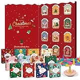 SCENTORINI Räucherkegel Adventskalender Weihnachtlichem 96St Räucherkerze mit Räucherstäbchenhalter, 12 Düfte Zimt, Zeder, Jasmin und Sandelholz usw für zu Weihnachten Geschenk, Yoga, Meditation