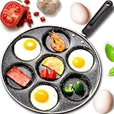 Retoo Pancake Pfanne, Spiegeleipfanne für 7 Eier, Mulden, 30 * 4cm, Mehrzweck Palatschinken, Spiegelei, Pancakes, Pfannkuchen, Eierpfannefür, Camping Küche, Bratpfanne Antihaft