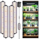 Wolezek Pflanzenlampe LED Vollspektrum, 420 LEDs Grow Light mit Auto Timer 4/8/12/16H, 4 Stück 35 cm Grow Lampe mit 5 Helligkeit, Wachstumslampe für Pflanzen