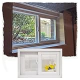 Leichtgängiges Aluminium-Schiebefenster – Abschließbares Schiebefenster mit gehärtetem Glas – Unterputz-Lüftungsfenster für Keller, Badezimmer, Wohnmobil, Garage(Wit,32x26in/80x65cm)