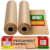 Ungewachstes Backpapier zum Backen - 2er Pack 38 cm x 64 m Backpapierrolle mit Schneidemesser, Antihaft-Backpapier zum Backen, Kochen, Grillen, Dampfgaren und Airfryer von Baker's Signature