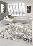 Teppich-Traum moderner Designerteppich im Marmor Design | Wohn- & Schlafzimmer | grau beige, Größe 200 x 290 cm