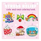 Coloring Book, Stress Relief Coloring Activity, 22 Large Pages of Simple and Relaxing Designs for Teens, Adults, Home, School or Travel, 7.87x7.87x0.28 Inches 125g
