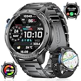 GPS Smartwatch Herren mit LED Taschenlampe,1.43‘’Amoled Display,Fitnessuhr mit 530 mAh Große Batterie,5ATM Wasserdicht,120+ Sport Modi