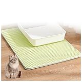 TYBEITAO Matte Katzentoilette Katzenmatte,Waben Doppelschicht Design, Katzenklomatten Urin-und Wasserdichtes Material,Easy Clean Streukontrolle, Katzentoilettenvorleger,Green-L