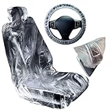 Einweg Lenkradbezüge, Einweg Autositzbezüge, 10 Staubschutz für Autositze + 10 Einweg Schalthebel Schonbezüge Auto + 10 Lenkradabdeckung, Wasserdicht und Staubdicht Halten Sie Ihren Sitz Sauber