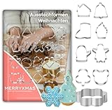 20x Ausstecher Weihnachten & Advent Motive Set - Keksausstecher zum Backen - Steckform & Plätzchenausstecher & Ausstecher