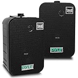 Pyle outdoor lautsprecher, Außen-lautsprecher, 400W- Outdoor Speaker, Lautsprecher Wasserdicht, Musikbox- 2er Set, Indoor/Outdoor, für Patio, Garten,Deck, Boot, Terrasse, Restaurant, Leicht Montierbar