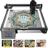 LONGER Lasergravierer Maschine 120 W, Laserleistung mit Farb-Touchscreen 20 W, 4-in-1 Offline-Laserschneider, CNC-Maschine, 10.000 mm/min Laser-Graviermaschine für Holz, Glas, Acryl, Metall