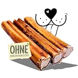 Naturbiss Ochsenziemer für Hunde 15 cm – 3 Stück, 100% natürlich luftgetrocknet, Harter Kausnack, lecker Knabberspaß für Hunde jeder Größe - ohne künstliche Zusätze