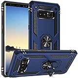 Fetrim Hülle Kompatibel für Galaxy Note 8, doppellagig stoßfest Schutzhülle mit Drehring Ständer für Samsung Galaxy Note 8 Navy blau