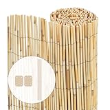 VOUNOT Schilfrohrmatte 100x300 cm, Schilfmatten Sichtschutz, Windschutz & Sonnenschutz, Schilfmatte für Garten, Balkon, Terrasse, Balkonsichtschutz, Gartensichtschutz