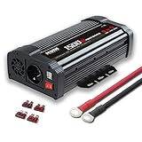 NDDI Wechselrichter 1500W Auto Spannungswandler, 12V DC auf 230V AC Autokonverter Ladegerätadapter mit Zwei 3.1A USB Anschlüssen und Wechselstromsteckdosen Schnellladung
