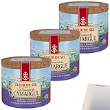 usy Bundle für La Saunier de Camargue Fleur de Sel Kräuter Provence 3er Pack (3x125g Dose) + usy Block