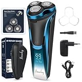 Rasierer Herren Elektrisch mit 3er Ersatzköpfe&1 Ladegerät&Reiseetui, Snapbuy Rasierapparat Nass- und Trockenrasierer IPX7, Elektrorasierer mit Präzisionstrimmer Bartschneider, 99 Min Laufzeit