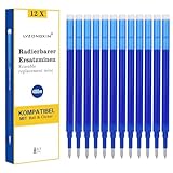 [12 Stück] - LVZONGXIN Radierbare Ersatzmine, Kompatibel mit Pilot FriXion Ball & Clicker & Eberhard Faber animal erase it, Spitze 0,7 mm,Nachfüllminen mit radierbarer Tinte (BLAU, 12)