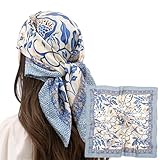 ZephyrHome bandana,kopftuch damen,Schal,quadratisches satin-kopftuch，Grafikdruck Seidentuch,Elegantes Halstücher,Geschenk für Mutter geeignet für Kopftuch, Taschentuch, Hals, Handgelenk（70x70cm）