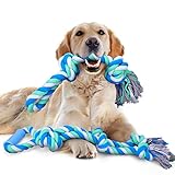 Nobleza - Hundespielzeug Seil für Starke große Hunde, interaktives Seil für Aggressive Kauen, 70cm+50cm, Zerrspielzeug Hund Robuste Kauspielzeug 5+2 Knoten Tau für mittlere und große Hunde
