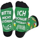 BrightDeal Lustige Fußball Socken mit Spruch Bitte Nicht Stören Ich Schaue Fußball, Geschenke für Männer und Damen Fußball Fanartikel Fußballliebhaber Geburtstag Vatertag Ostern Valentinstag Geschenke