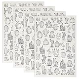 OLYCRAFT 4 Blatt Kaktus-Keramik-Ton-Transferpapier, 53,3 x 38,1 cm, Kaktus-Keramik-Aufkleber, Porzellan-Unterglasur-Transferpapier, Keramik, Unterglasurpapier für Keramik, Emaille-Aufkleber, 0,04 mm