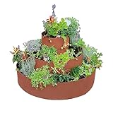 UNUS Garden Kräuterspirale Edelrost, rundes Kräuterbeet für Terrasse und Garten, 3 Ebenen, Ø 30 cm, 60 cm, 90 cm, Kräuterschnecke aus Metall, in Rostoptik