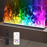 Elektrischer Kamin mit 3D-Zerstäubungstechnologie, einstellbare Flammenfarben, Luftbefeuchterfunktion, automatische Wasserfüllung, geräuscharm, einfache Installation für Zuhause und Büro