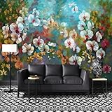 Pflanzen Blumen 350(W) X256(H) Cm Fototapete 3D Wandbild, Abziehen Und Aufkleben Palast Wandbild Poster, Langlebige, Wasserdichte, Umweltfreundliche Für Schlafzimmer, Badezimmer, Arbe-9721866