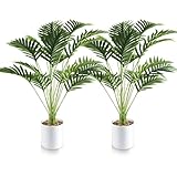 Joyblossom Kunstpflanzen Groß, 73cm Kunstpalme, Künstliche Palme im Topf, Künstliche Pflanzen Wie Echt, Palme Künstlich für Büro, Wohnzimmer, Schlafzimmer, Dekoration im Innenbereich, 2 Stück