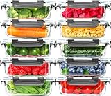 Skroam Glas-Frischhaltedosen 20 Stück 640ml [10 Behälter + 10 Deckel] - Meal Prep Boxen für Lebensmittel - Transparente Deckel - für Home Küche oder Restaurant