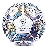 Hy-Pro UEFA Champions League Fußball, Größe 5, offiziell lizenziert, Training, Match, Merchandise, Sammlerstück für Kinder und Erwachsene, tolles Fußballgeschenk, Weiß/Blau/Grün