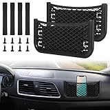 Auto Aufbewahrungsnetz, 2 Stück Selbstklebendes Netztasche Auto, Elastisch Ablagenetz mit Gummiband und Schraube, Kofferraum Netztasche Gepäcknetz 26 x 12cm für Wohnmobil, Boote, Zuhause